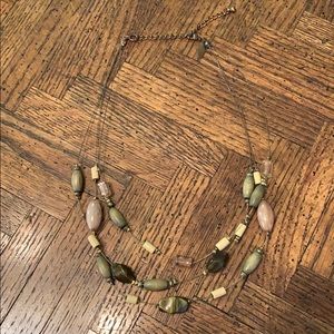 {NY} Triple Strand Beaded Wire Necklace